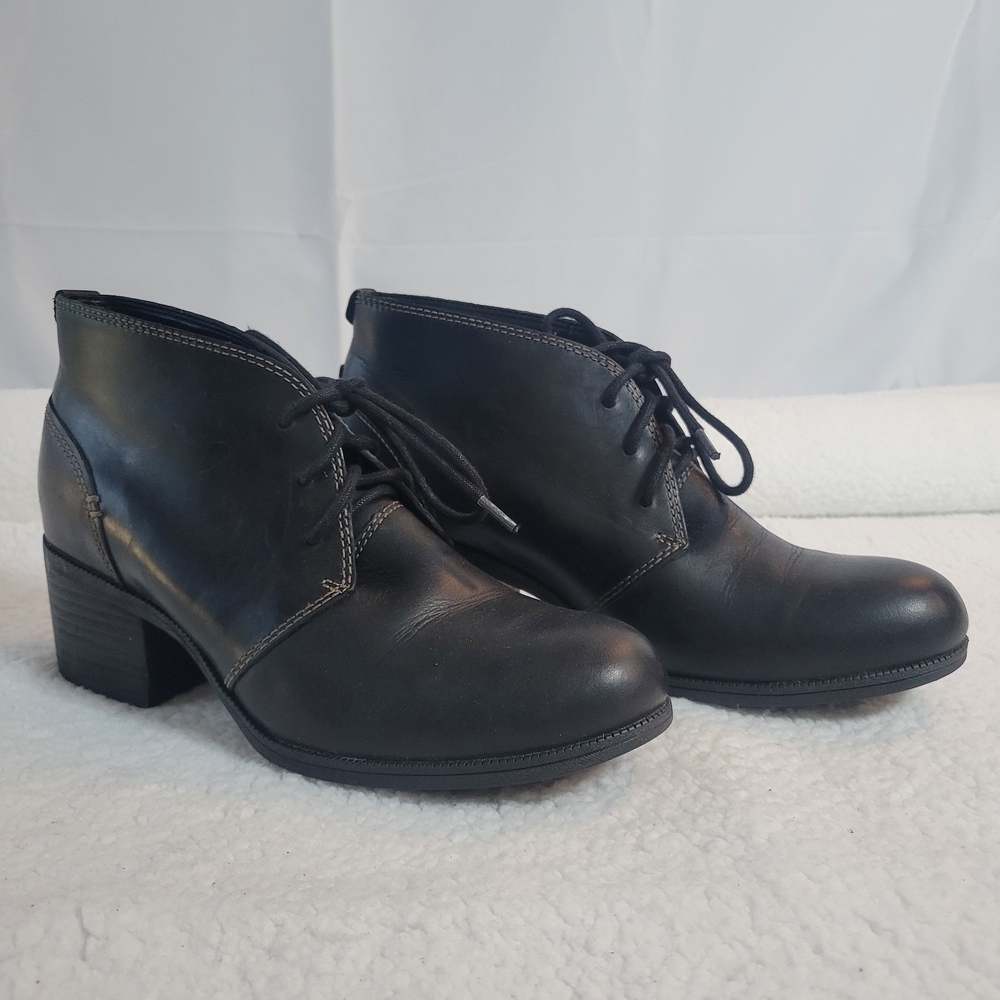 Clarks Black Lace Up Ankle Boots